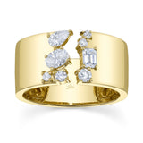 0.61CT 14K Y/G DIAMOND EMERALD OVAL PEAR LADYS RING