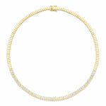3.01CT 14K Y/G DIAMOND BAGUETTE BEZEL TENNIS NECKLACE