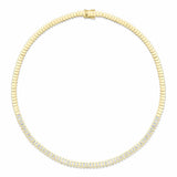 3.01CT 14K Y/G DIAMOND BAGUETTE BEZEL TENNIS NECKLACE