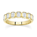 1.05CT 14K Y/G DIAMOND EMERALD BEZEL BAND