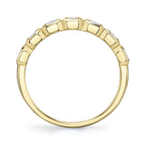 1.05CT 14K Y/G DIAMOND EMERALD BEZEL BAND
