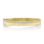 1.07CT 14K Y/G DIAMOND RIBBED BANGLE