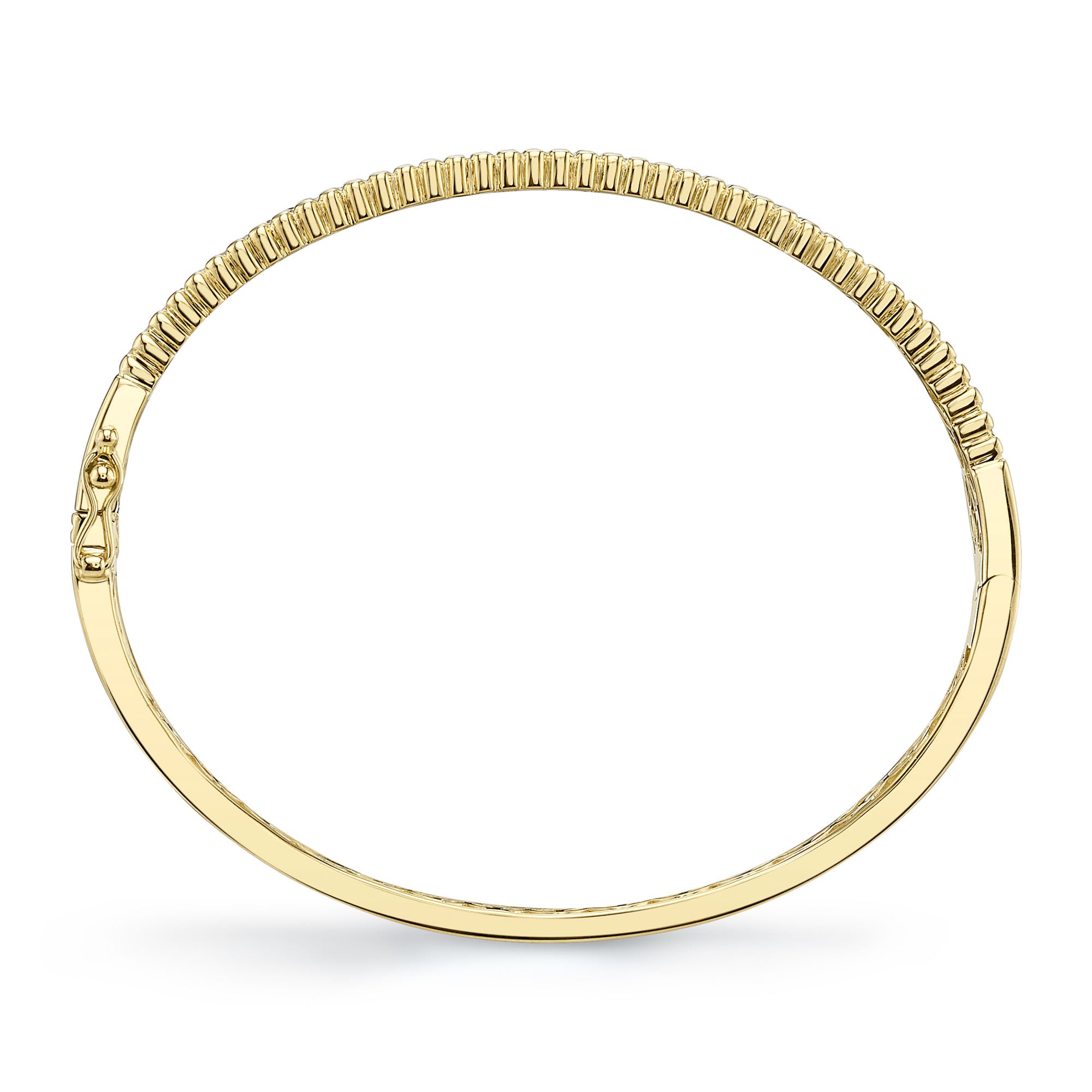 1.07CT 14K Y/G DIAMOND RIBBED BANGLE