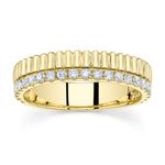 0.42CT 14K Y/G DIAMOND RIBBED BAND