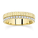 0.42CT 14K Y/G DIAMOND RIBBED BAND