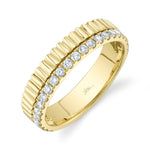 0.42CT 14K Y/G DIAMOND RIBBED BAND