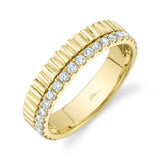 0.42CT 14K Y/G DIAMOND RIBBED BAND