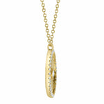 0.32CT 14K Y/G DIAMOND BEZEL RIBBED CIRCLE NECKLACE