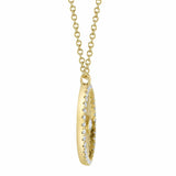 0.32CT 14K Y/G DIAMOND BEZEL RIBBED CIRCLE NECKLACE