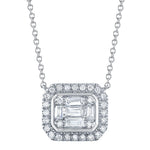0.41CT 14K W/G DIAMOND BAGUETTE NECKLACE