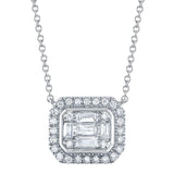 0.41CT 14K W/G DIAMOND BAGUETTE NECKLACE