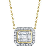 0.41CT 14K Y/G DIAMOND BAGUETTE NECKLACE