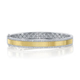 1.06CT 14K2T W/Y DIAMOND RIBBED BANGLE