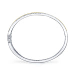 1.06CT 14K2T W/Y DIAMOND RIBBED BANGLE