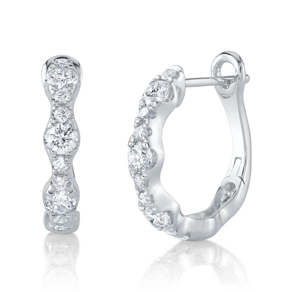 1.00CT 14K W/G DIAMOND HOOP EARRING