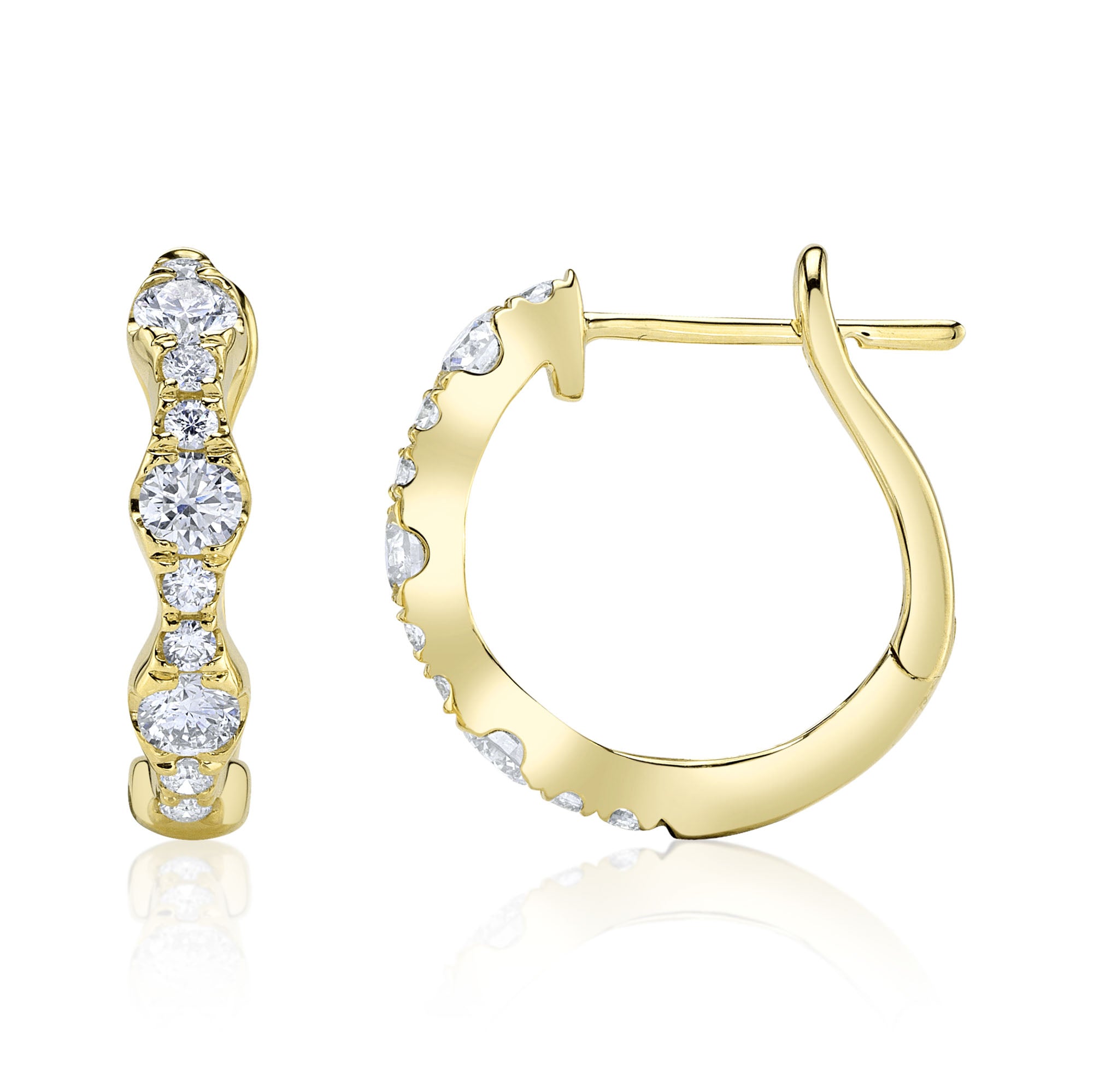 1.00CT 14K Y/G DIAMOND HOOP EARRING
