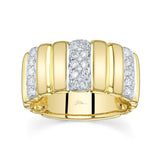 0.37CT 14K Y/G DIAMOND RIBBED RING