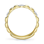 0.37CT 14K Y/G DIAMOND RIBBED RING