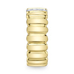 0.07CT 14K Y/G DIAMOND RIBBED RING