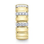 0.32CT 14K Y/G DIAMOND RIBBED RING