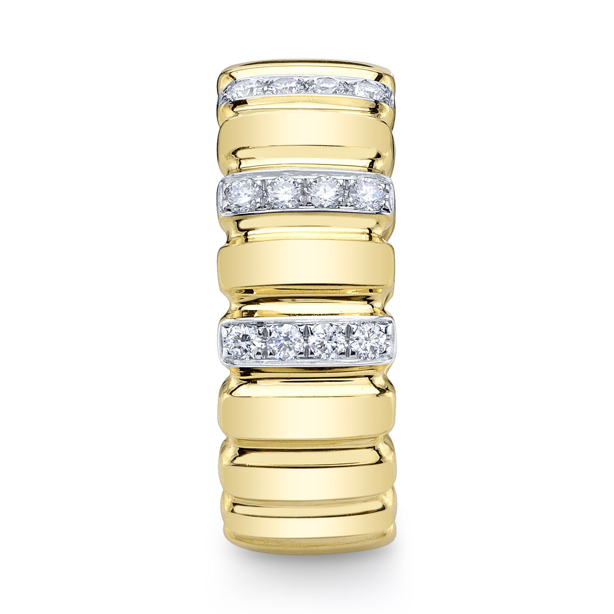 0.32CT 14K Y/G DIAMOND RIBBED RING