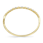 2.19CT 14K Y/G DIAMOND PAVE RIBBED BANGLE