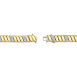 1.48CT 14K Y/G DIAMOND RIBBED BRACELET