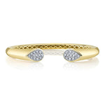 0.88CT 14K2T Y/W DIAMOND PAVE BANGLE