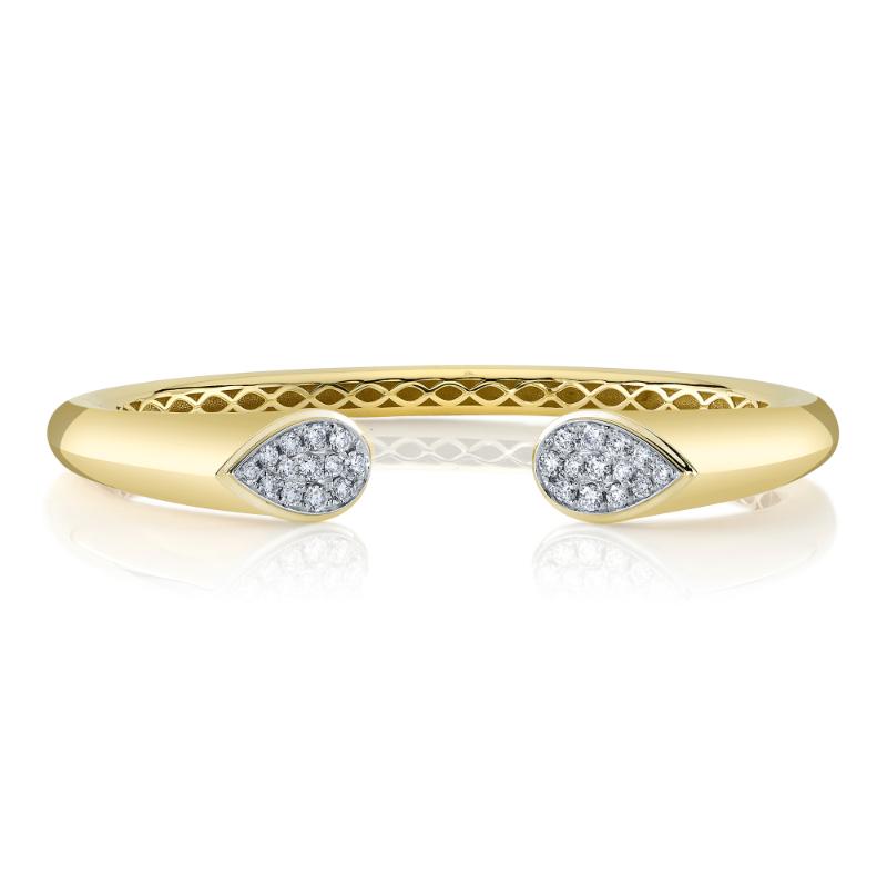 0.88CT 14K2T Y/W DIAMOND PAVE BANGLE