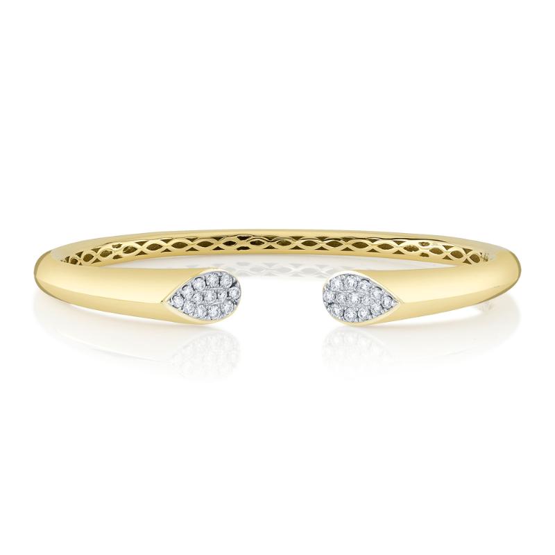 0.54CT 14K2T Y/W DIAMOND PAVE BANGLE