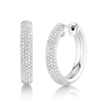 0.61CT 14K W/G DIAMOND PAVE HOOP EARRING