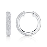 0.61CT 14K W/G DIAMOND PAVE HOOP EARRING