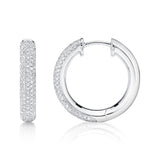 0.61CT 14K W/G DIAMOND PAVE HOOP EARRING