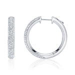 0.77CT 14K W/G DIAMOND PAVE HOOP EARRING