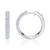 0.77CT 14K W/G DIAMOND PAVE HOOP EARRING