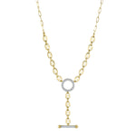 0.24CT 14K Y/G DIAMOND CIRCLE LINK LARIAT NECKLACE