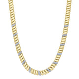 1.77CT 14K Y/G DIAMOND RIBBED NECKLACE