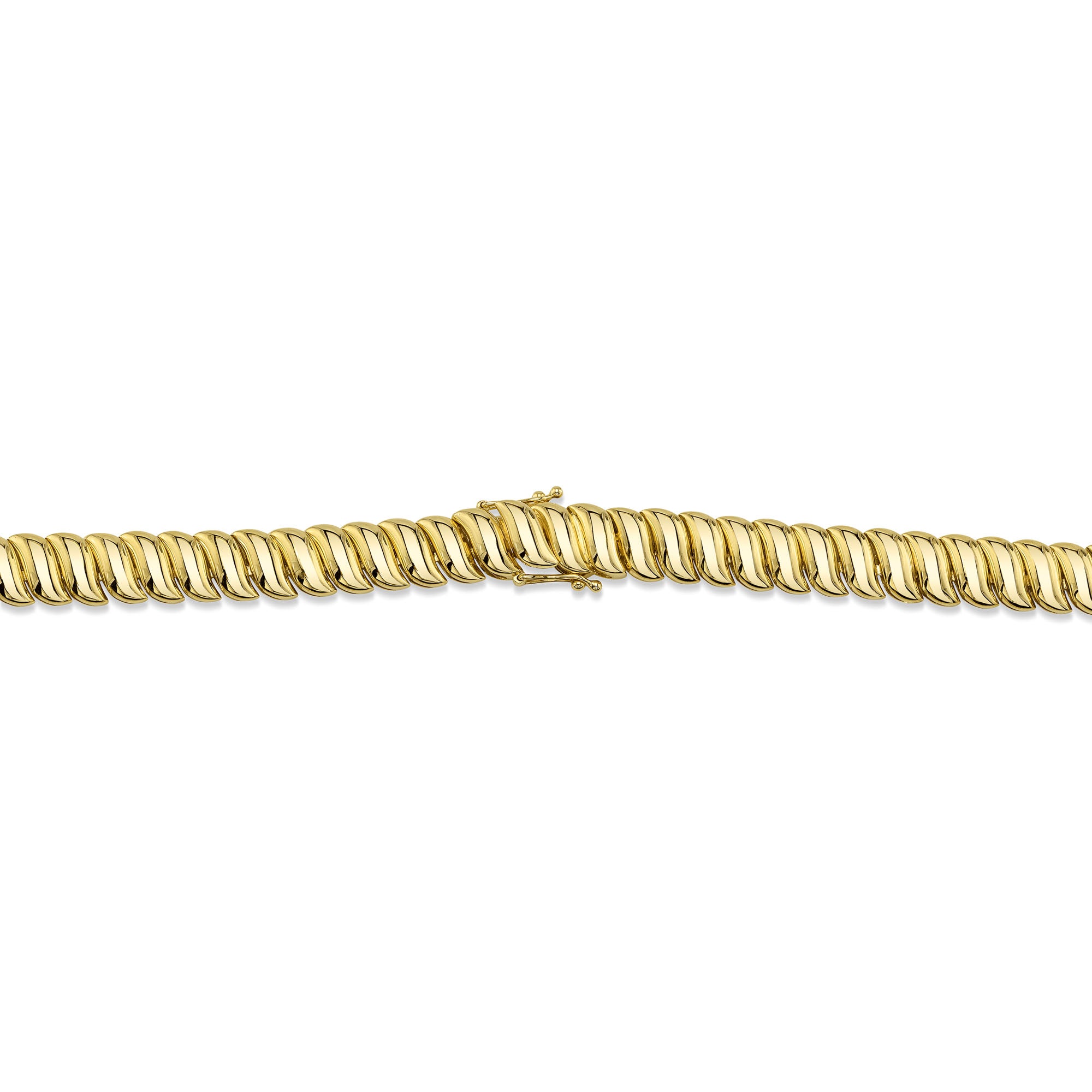 1.77CT 14K Y/G DIAMOND RIBBED NECKLACE