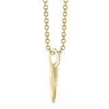 0.01CT 14K Y/G DIAMOND RIBBED HEART NECKLACE