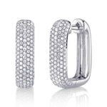 0.59CT 14K W/G DIAMOND PAVE RECTANGLE HOOP EARRING