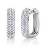 0.59CT 14K W/G DIAMOND PAVE RECTANGLE HOOP EARRING