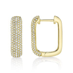 0.59CT 14K Y/G DIAMOND PAVE RECTANGLE HOOP EARRING