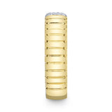 0.08CT 14K Y/G DIAMOND RIBBED BAND