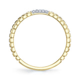 0.08CT 14K Y/G DIAMOND RIBBED BAND