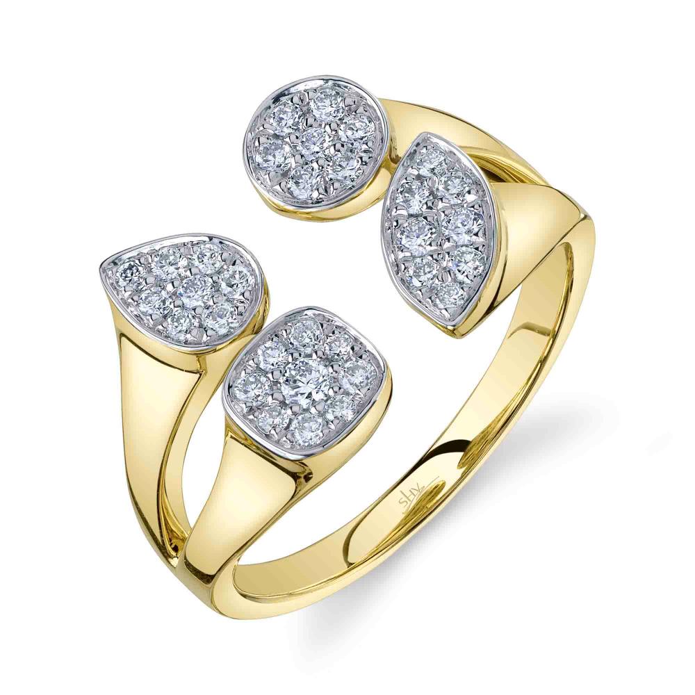 0.36CT 14K Y/G DIAMOND PAVE LADYS RING