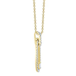 0.46CT 14K Y/G DIAMOND EMERALD RIBBED NECKLACE