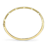 1.13CT 14K Y/G DIAMOND EMERALD RIBBED BANGLE