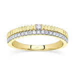 0.23CT 14K Y/G DIAMOND RIBBED RING