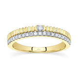 0.23CT 14K Y/G DIAMOND RIBBED RING