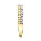 0.23CT 14K Y/G DIAMOND RIBBED RING